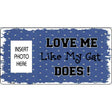 Cat Love Blue Photo Insert Pocket Metal Novelty Small Sign SS-008