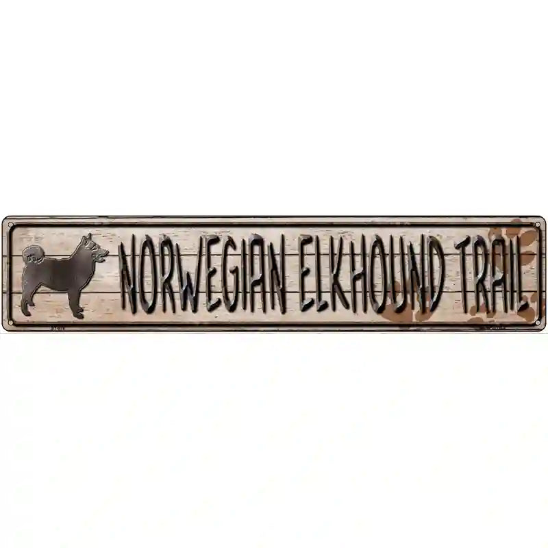 Norwegian Elkhound Trail Novelty Metal Street Sign 24" x 5" (ST)