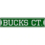 Bucks Ct Novelty Metal Street Sign 24" x 5" (ST)