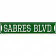 Sabres Blvd Novelty Metal Street Sign 24" x 5" (ST)