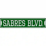 Sabres Blvd Novelty Metal Street Sign 24" x 5" (ST)