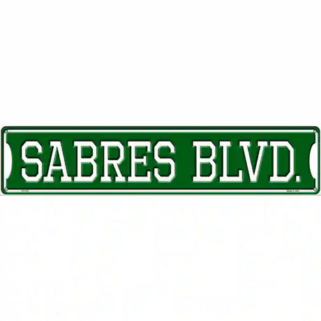 Sabres Blvd Novelty Metal Street Sign 24" x 5" (ST)