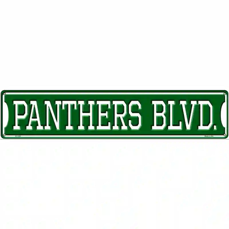 Panthers Blvd Novelty Metal Street Sign 24" x 5" (ST)