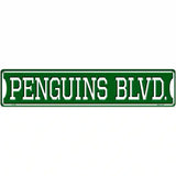 Penguins Blvd Novelty Metal Street Sign 24" x 5" (ST)