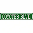 Coyotes Blvd Novelty Metal Street Sign 24" x 5" (ST)