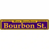 Bourbon St. Purple Novelty Metal Street Sign 24" x 5" (ST)