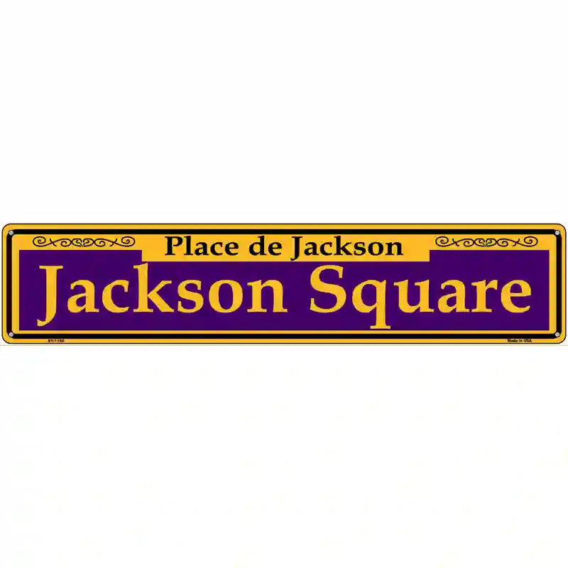 Jackson Square Purple Novelty Metal Street Sign 24" x 5" (ST)
