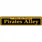Pirates Alley Yellow Novelty Metal Street Sign 24" x 5" (ST)