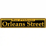 Orleans Street Yellow Novelty Metal Street Sign 24" x 5" (ST)