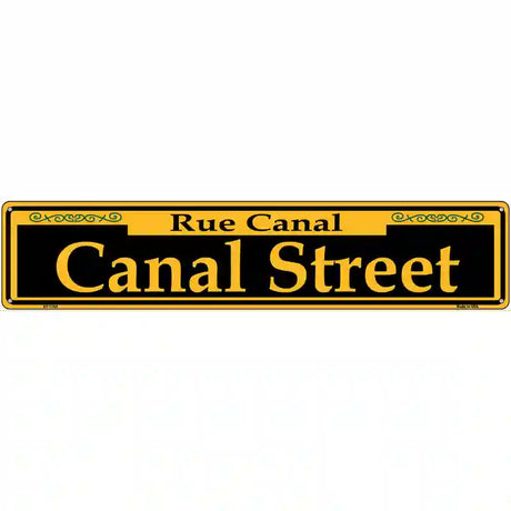 Canal Street Yellow Novelty Metal Street Sign 24" x 5" (ST)