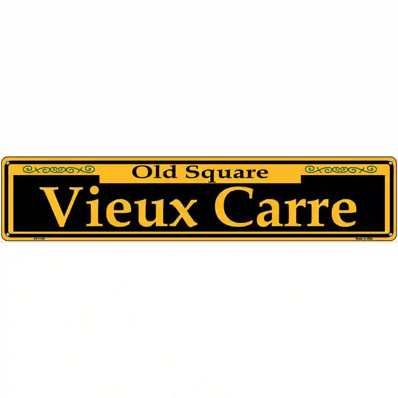 Vieux Carre Yellow Novelty Metal Street Sign 24" x 5" (ST)