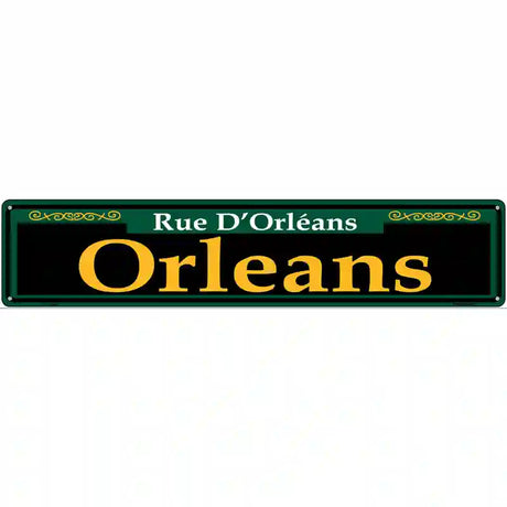 Orleans Green Novelty Metal Street Sign 24" x 5" (ST)