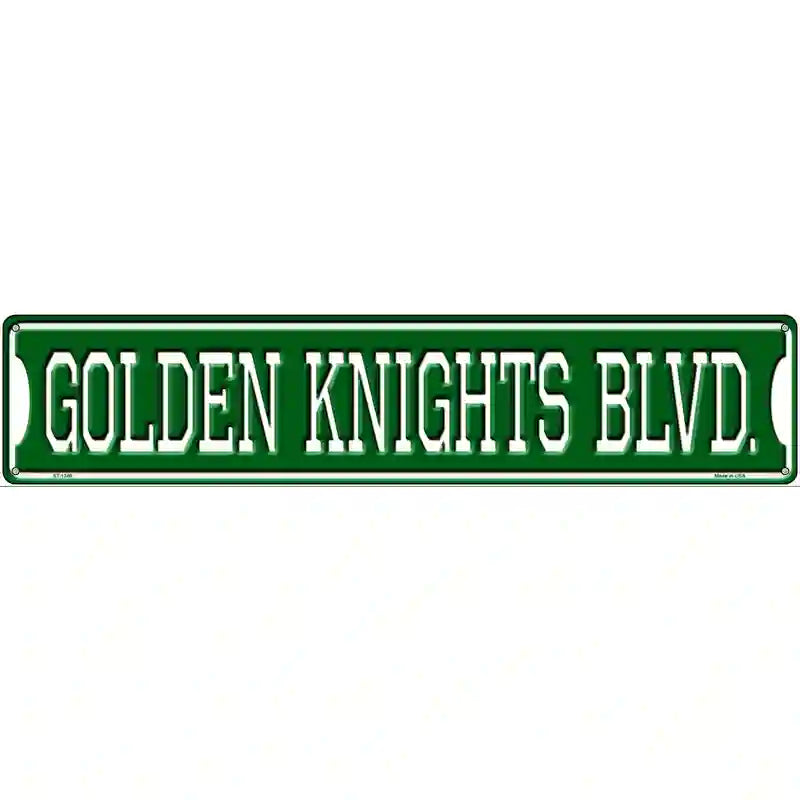 Golden Knights Blvd Novelty Metal Street Sign 24" x 5" (ST)