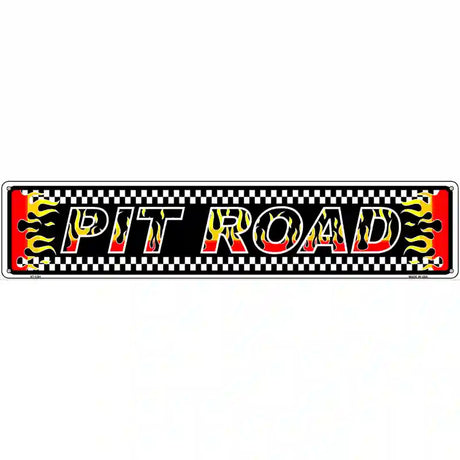 Pit Road Racing Flames Novelty Metal Street Sign 24" x 5" (ST)