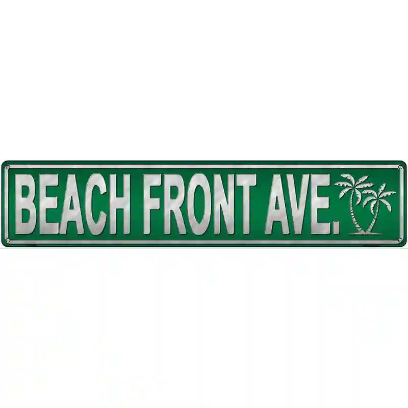 Beach Front Ave Novelty Metal Street Sign 24" x 5" (ST)