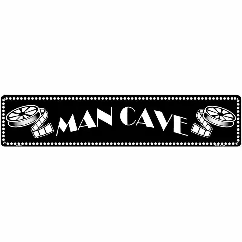Man Cave Home Theater Novelty Metal Street Sign 24" x 5" (ST)