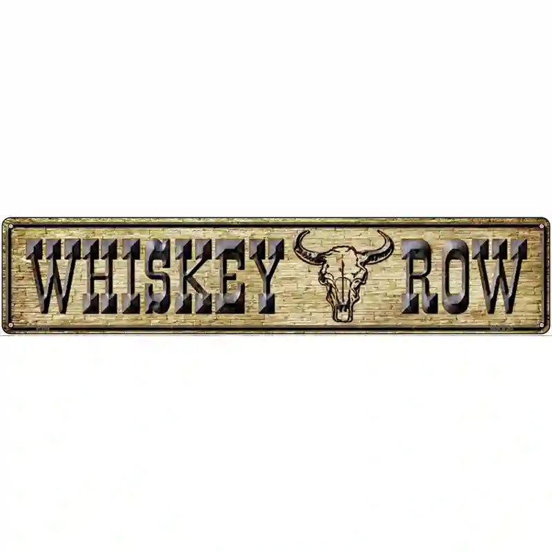 Whiskey Row Skull Novelty Metal Street Sign 24" x 5" (ST)