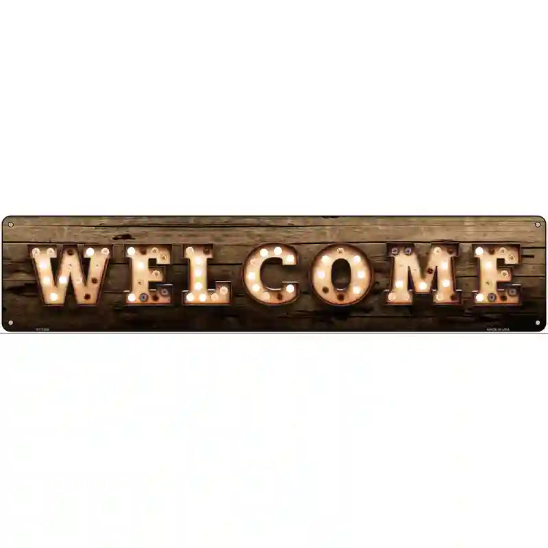 Welcome Horizontal Bulb Lettering Novelty Metal Street Sign 24" x 5" (ST)
