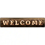 Welcome Horizontal Bulb Lettering Novelty Metal Street Sign 24" x 5" (ST)