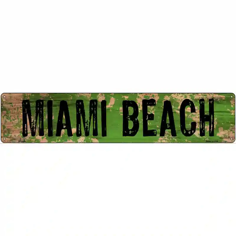 Miami Beach Novelty Metal Street Sign 24" x 5" (ST)