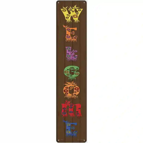 Welcome Floral Novelty Metal Street Sign 24" x 5" (ST)