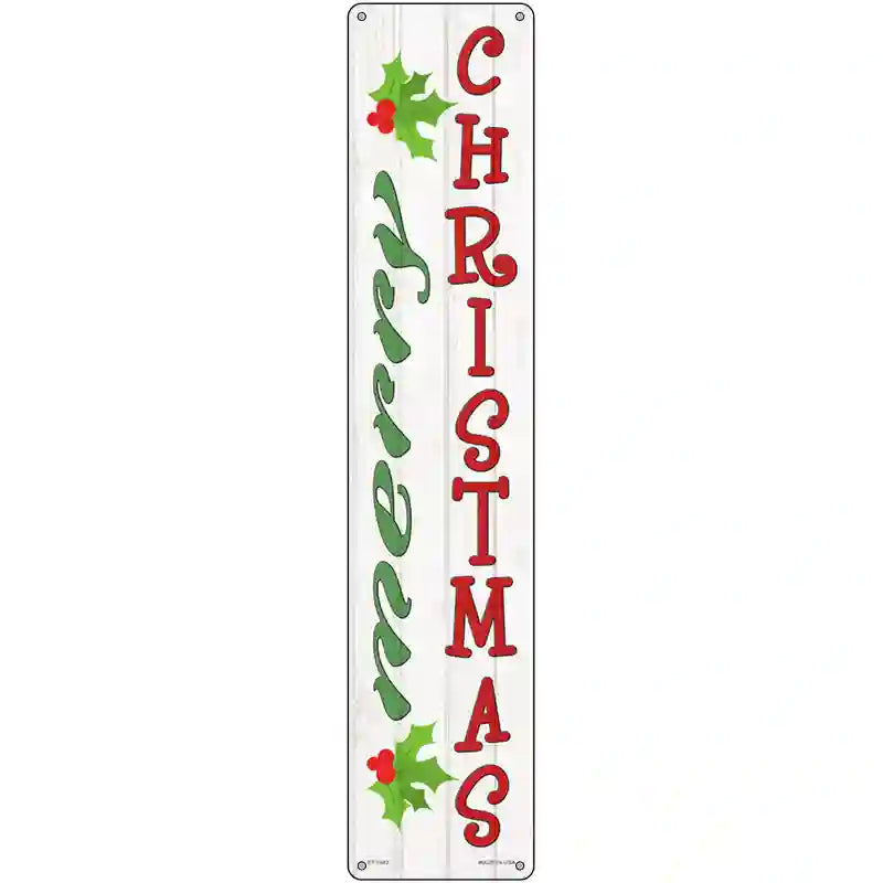 Merry Christmas Mistletoe Novelty Metal Street Sign 24" x 5" (ST)