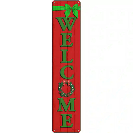 Welcome Wreath Novelty Metal Street Sign 24" x 5" (ST)