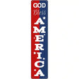 God Bless America Red and Blue Novelty Metal Street Sign 24" x 5" (ST)