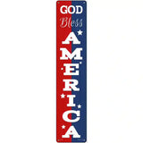 God Bless America Red and Blue Novelty Metal Street Sign 24" x 5" (ST)