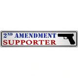 2nd Amendment Supporter Pistol Novelty Metal Street Sign 24" x 5" (ST)