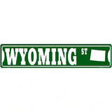 Wyoming St Silhouette Novelty Metal Street Sign 24" x 5" (ST)
