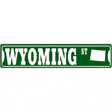Wyoming St Silhouette Novelty Metal Street Sign 24" x 5" (ST)