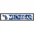 Michigan State Outline Novelty Metal Vanity Street Sign 24" x 5" (ST)