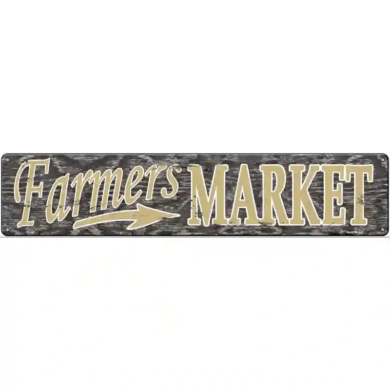 Farmers Market Novelty Metal Street Sign 24" x 5" (ST)