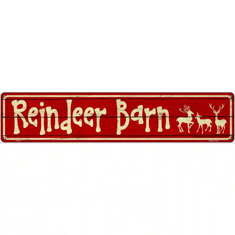 Reindeer Barn Novelty Street Sign 24" x 5" (ST)