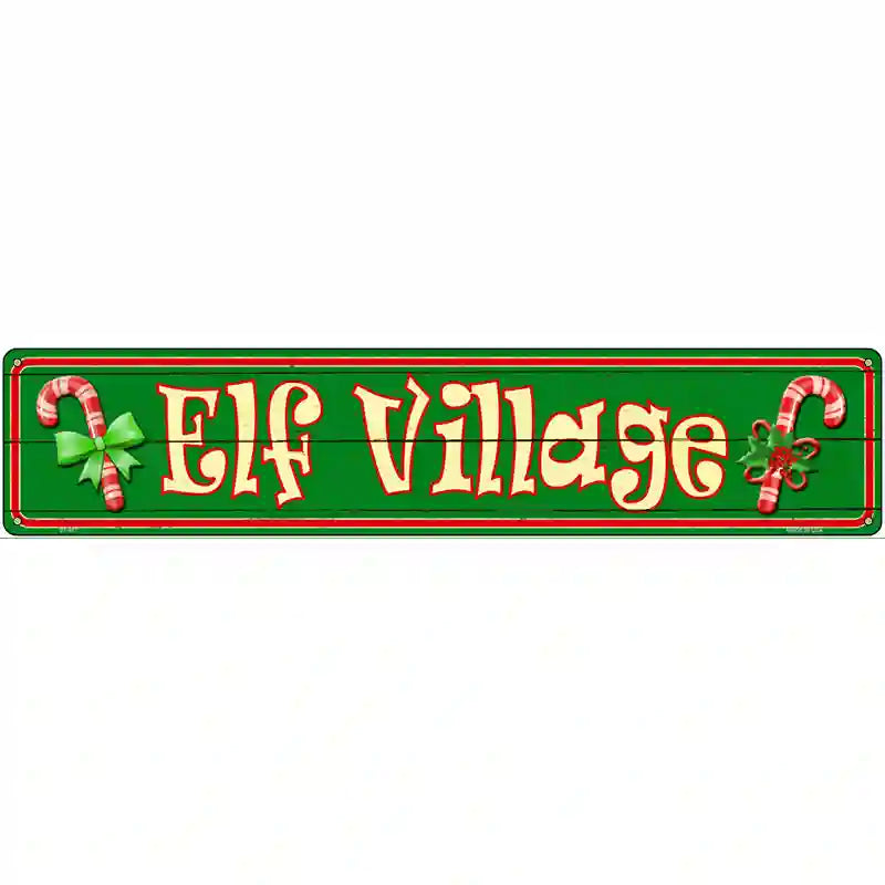 Elf Village Novelty Street Sign 24" x 5" (ST)