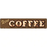 Iced Coffee Bulb Lettering Novelty Metal Street Sign 24" x 5" (ST)
