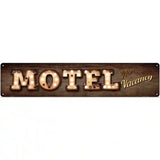 Motel No Vacancy Bulb Lettering Novelty Metal Street Sign 24" x 5" (ST)