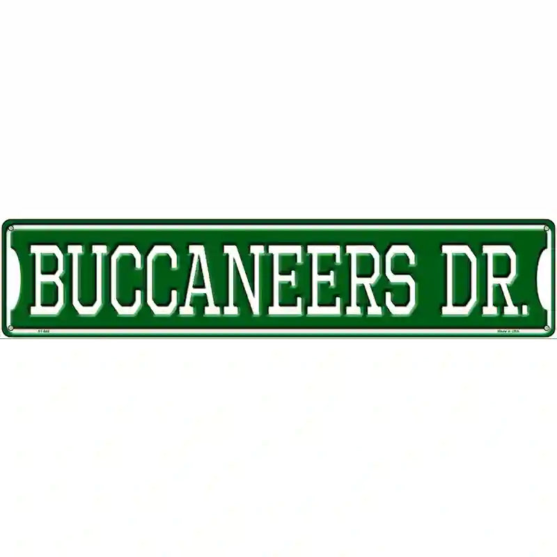 Buccaneers Dr Novelty Metal Street Sign 24" x 5" (ST)