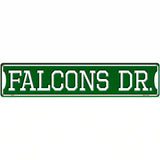 Falcons Dr Novelty Metal Street Sign 24" x 5" (ST)