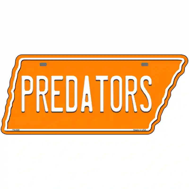 Predators Novelty Metal Tennessee License Plate Tag TN-029 13.5" x 5.5" Plate (TN)