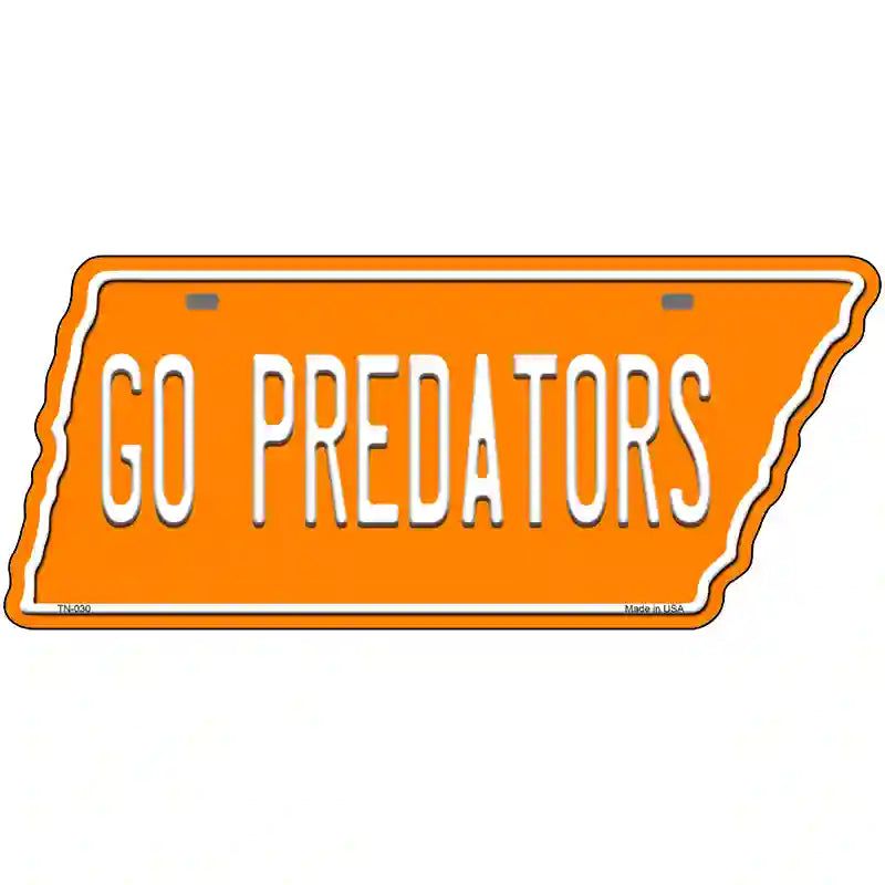Go Predators Novelty Metal Tennessee License Plate Tag TN-030 13.5" x 5.5" Plate (TN)