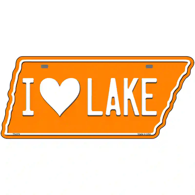 I Love Lake Novelty Metal Tennessee License Plate Tag TN-074 13.5" x 6" Plate (TN)