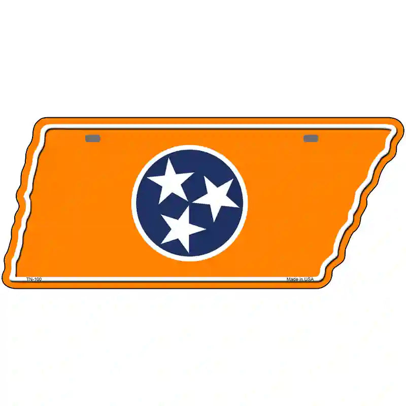 Orange Tennessee Flag Novelty Metal Tennessee License Plate Tag TN-100 13.5" x 5.5" Plate (TN)