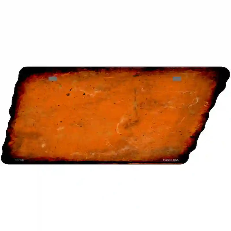 Orange Solid Novelty Rusty Effect Metal Tennessee License Plate Tag TN-106 13.5" x 5.5" Plate (TN)