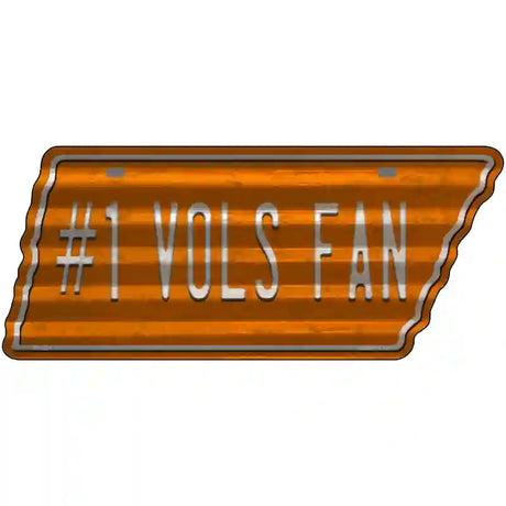Number 1 Vols Fan Novelty Corrugated Effect Metal Tennessee License Plate Tag TN-224