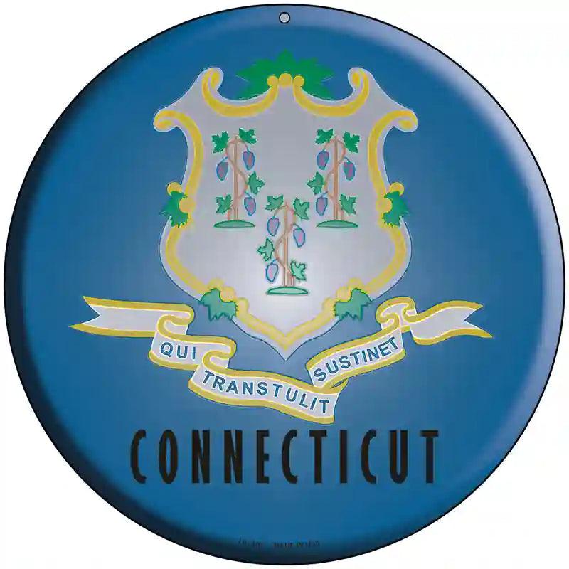 Connecticut State Flag Metal Circular Sign 8" (UC)