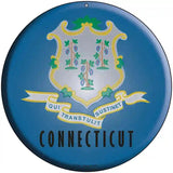Connecticut State Flag Metal Circular Sign 8" (UC)