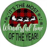 Most Wonderful Time Novelty Metal Circular Sign 8" (UC)