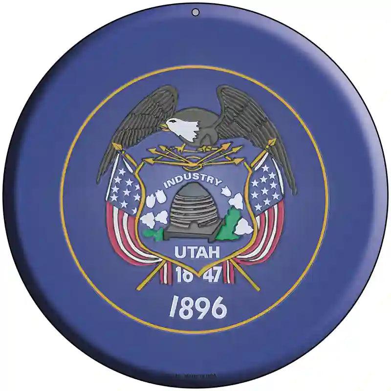 Utah State Flag Metal Circular Sign 8" (UC)